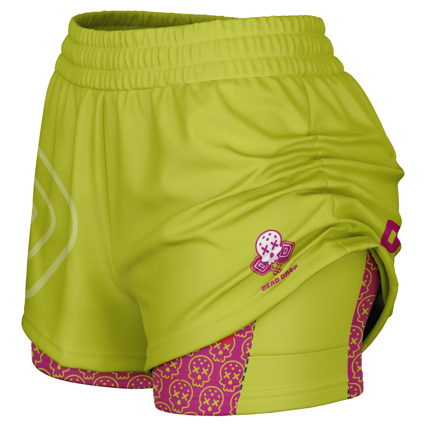 Dead Drop Pickleball Women's 2-in-1 Shorts - Yellow