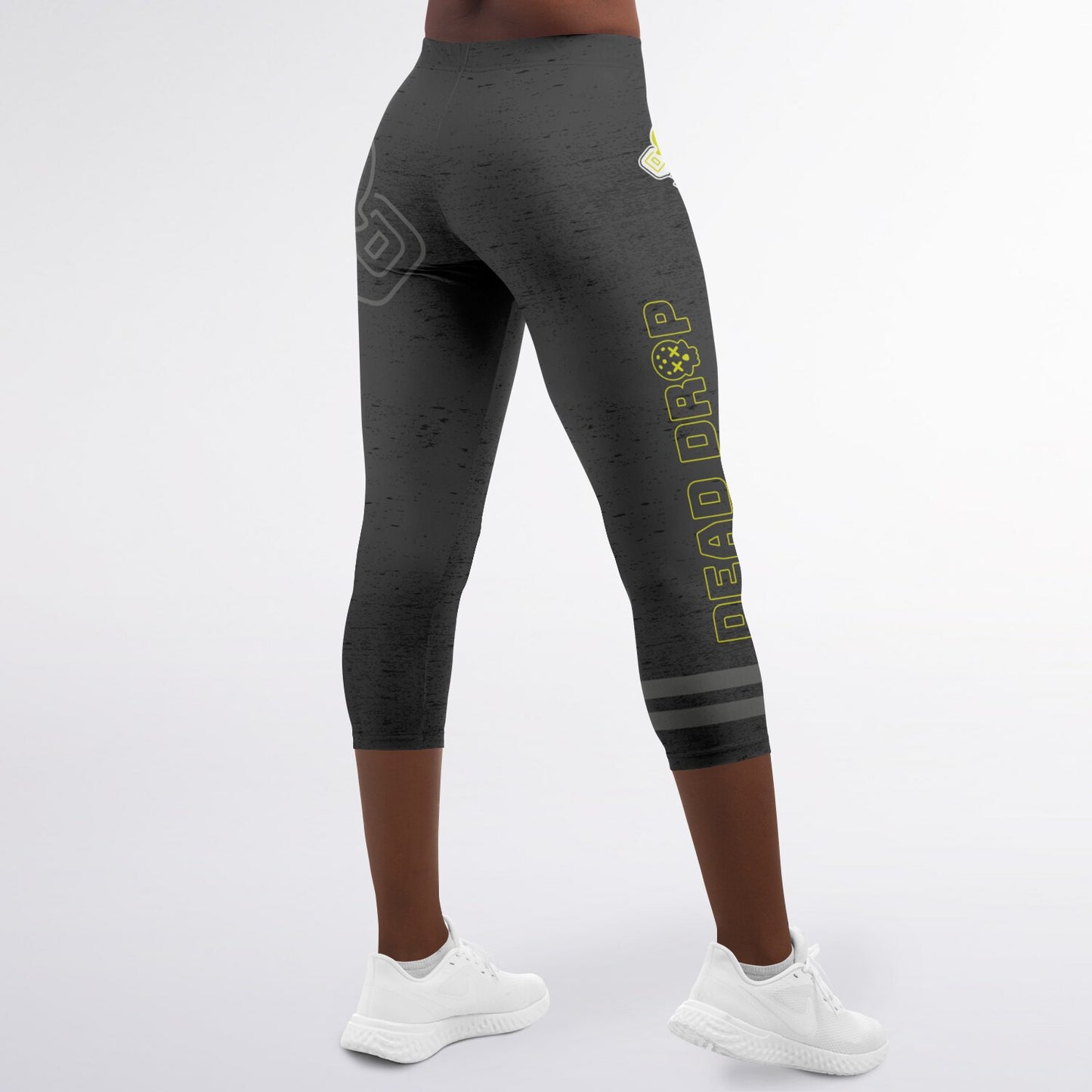 Dead Drop Pickleball Charcoal Capri Leggings