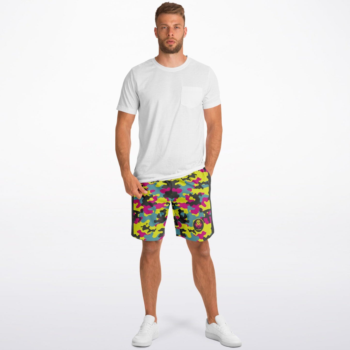 Dead Drop Pickleball Bright Camo Athletic Long Shorts