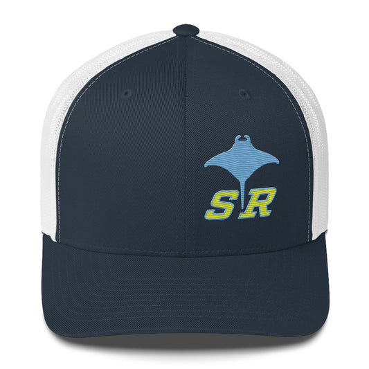 Silver Rays SR Side Embroidered Blue/Yellow Trucker Cap