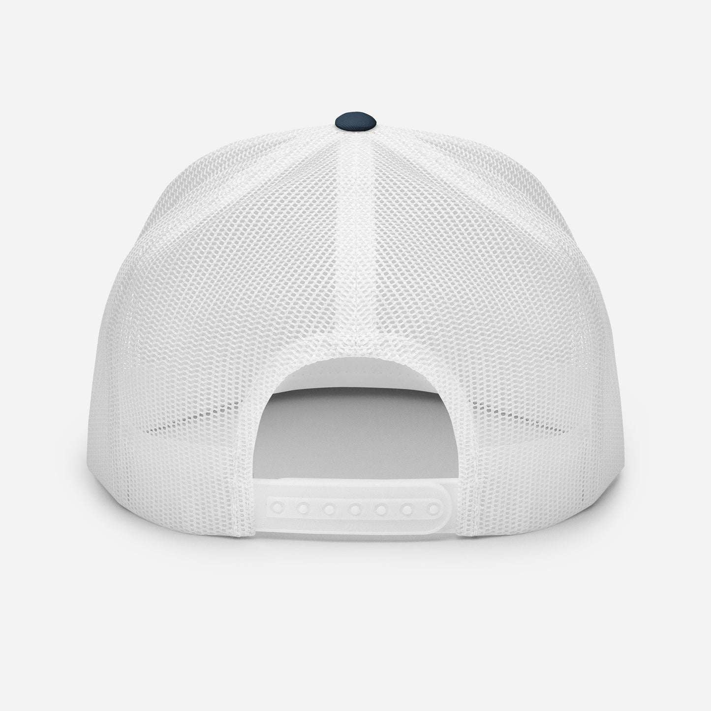 White Silver Rays Embroidered Trucker Cap - Straight Bill