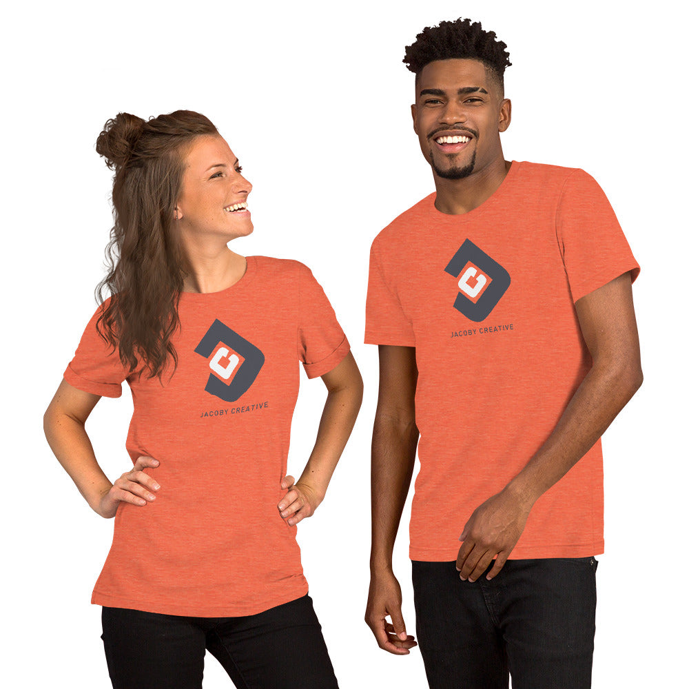 Unisex t-shirt - Jacoby Creative Logo on Orange