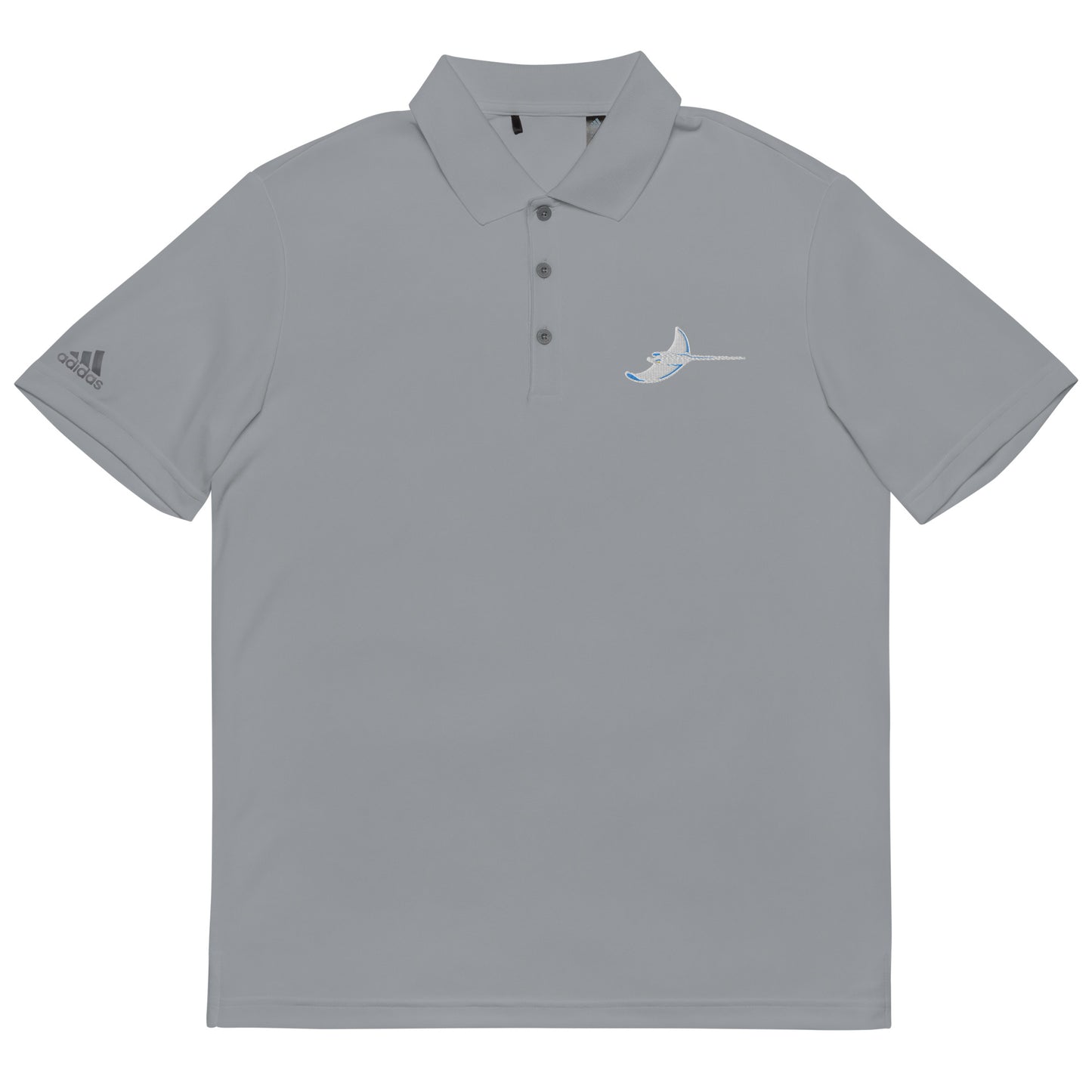 Silver Rays white ray embroidered adidas performance polo shirt