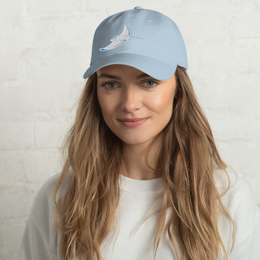 Silver Rays White Ray Embroidered Dad hat