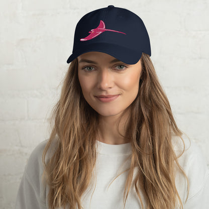 Silver Rays Hot Pink Ray Embroidered Dad hat