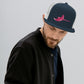 Silver Rays Pink Embroidered Flat Bill Trucker Cap
