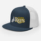 White Silver Rays Embroidered Trucker Cap - Straight Bill