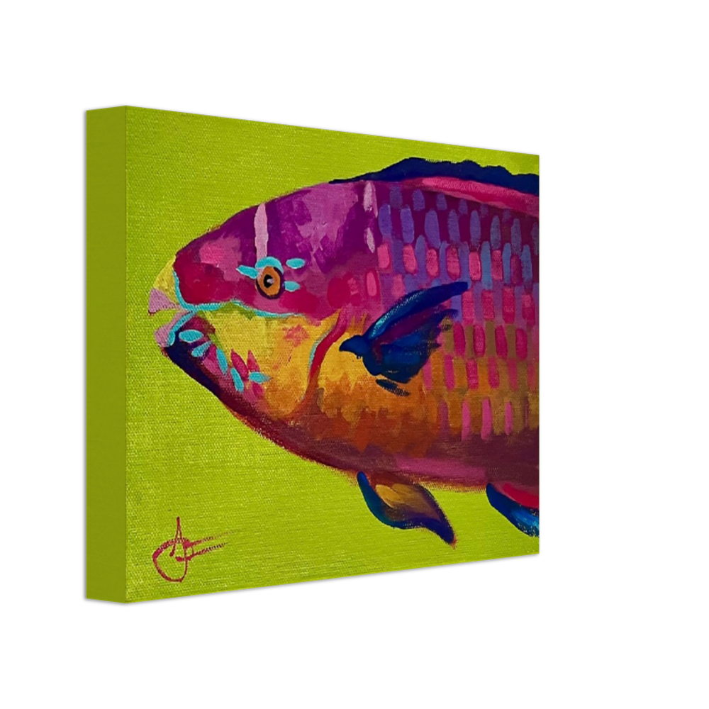 "parrotfish2" 8" x 10" Print on Canvas